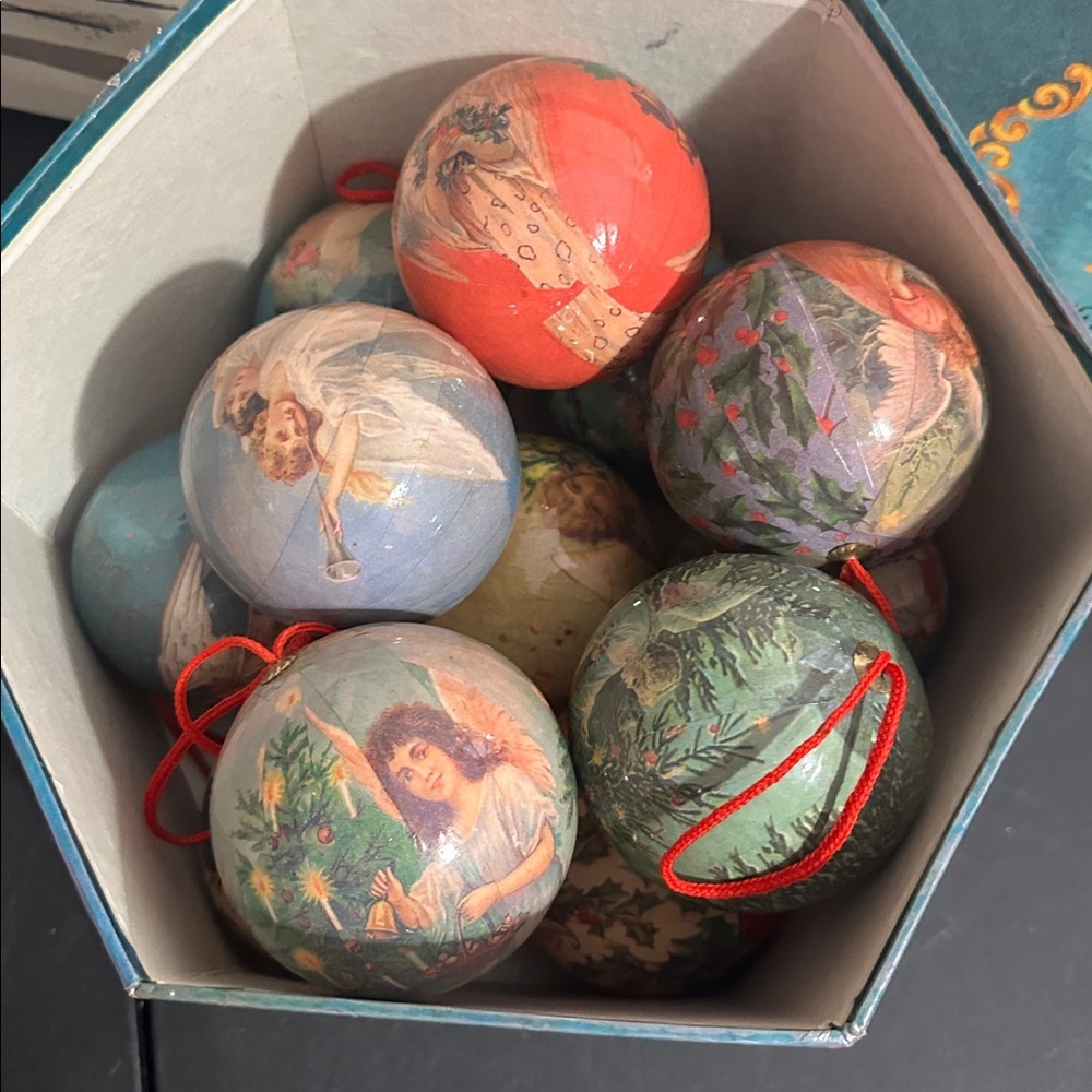 Vintage twelve glorious angels set of 12 ornaments - Picture 2 of 7